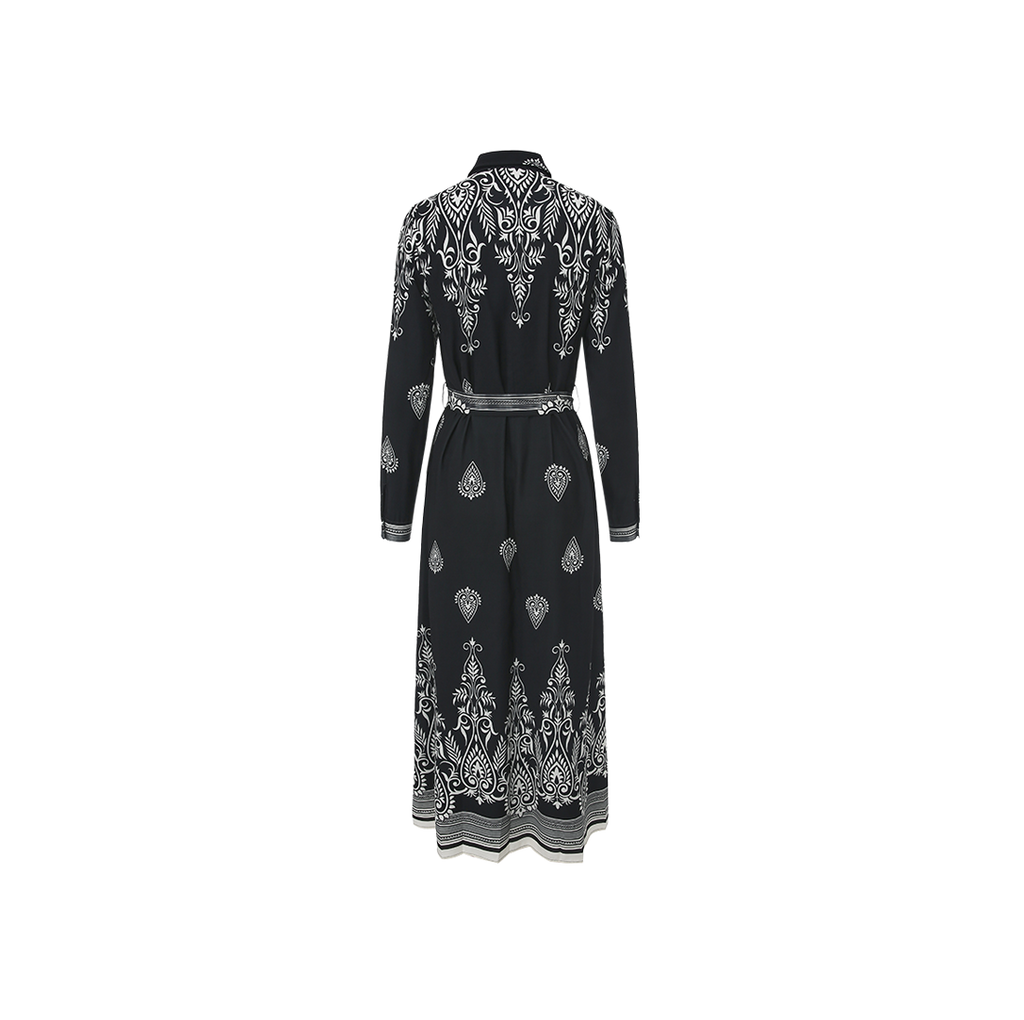 Belted Printed Dress – W-27971