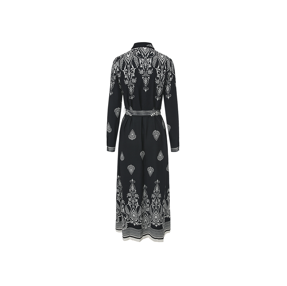 Belted Printed Dress – W-27971