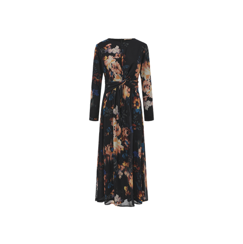 Floral Mesh Twist Dress – W-29518
