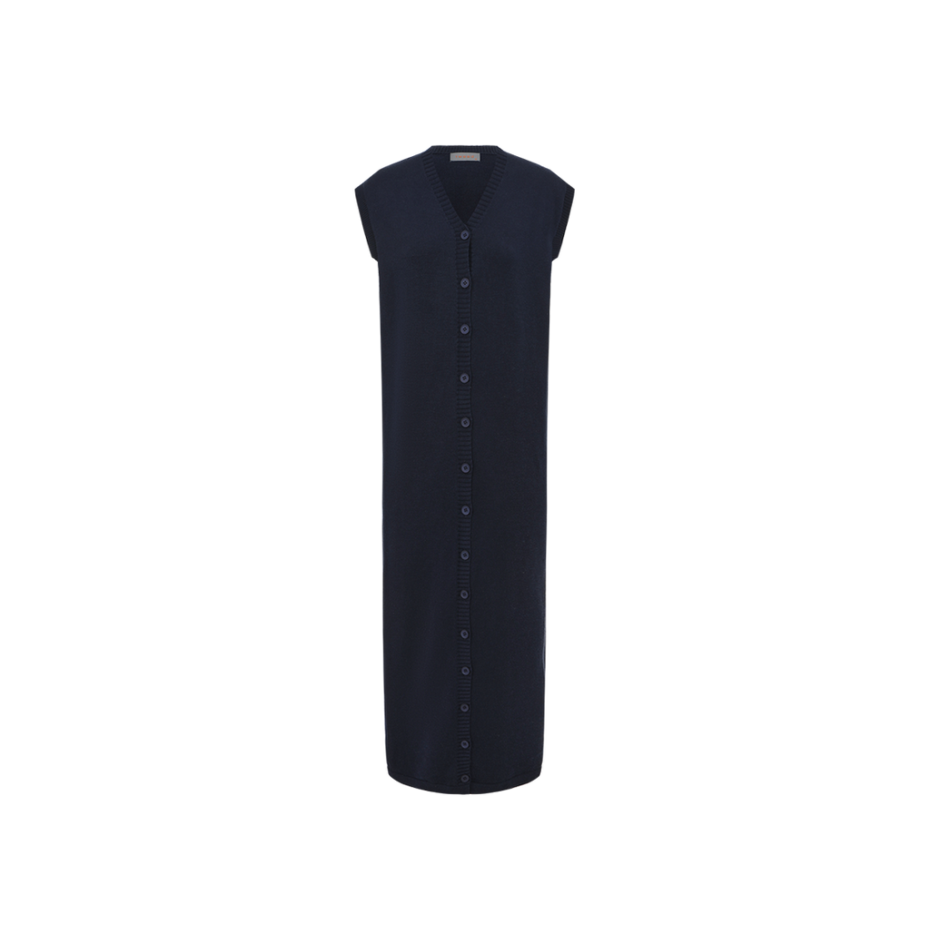 Button Down Sweater Vest Dress – W-29394