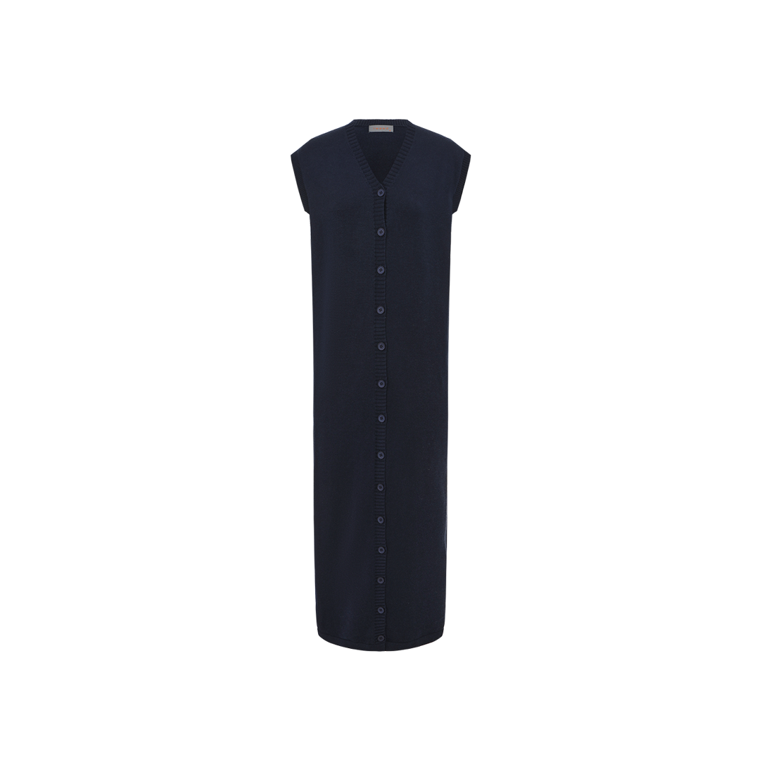 Button Down Sweater Vest Dress – W-29394