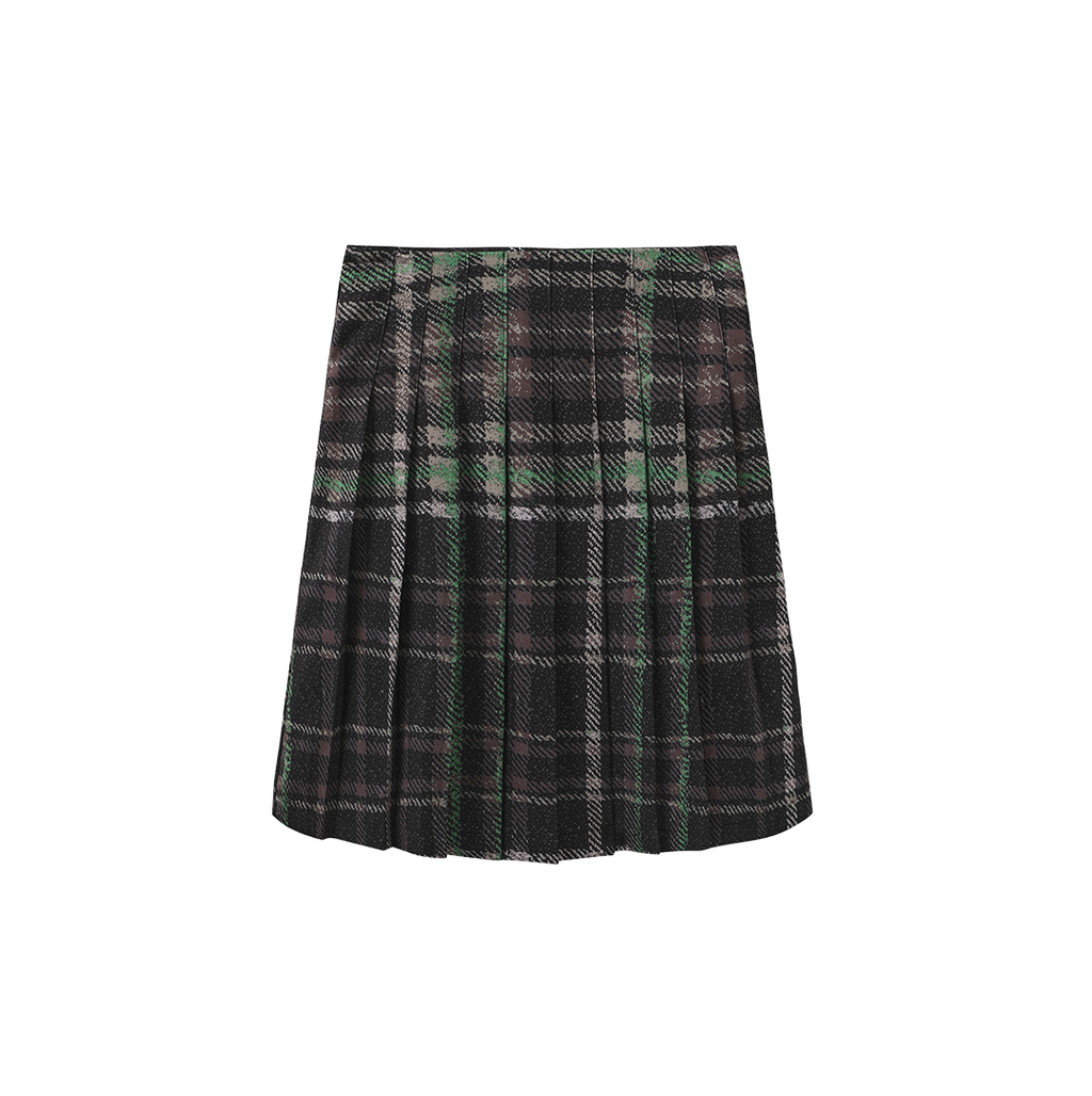 Plaid Printed Pleated Skirt – C-28008
