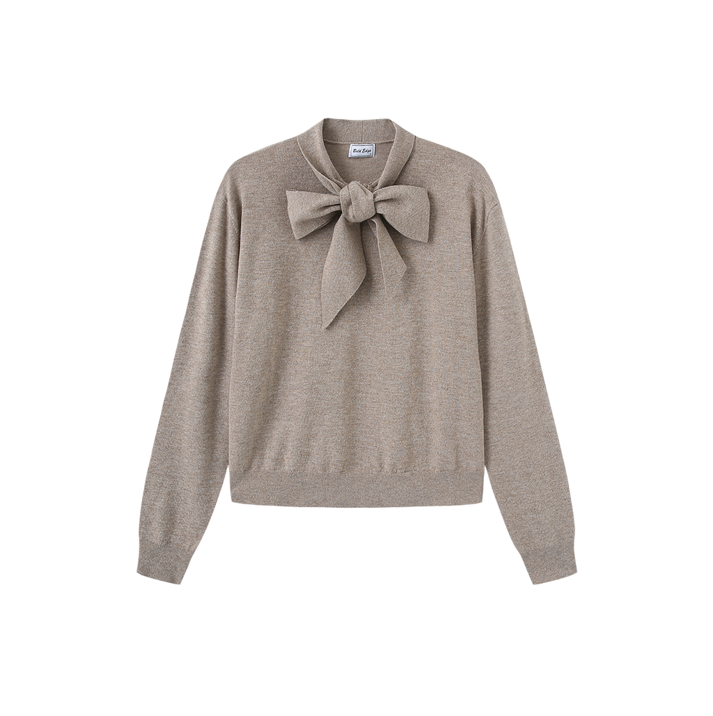 Knit Bow Neck Sweater – C-28607