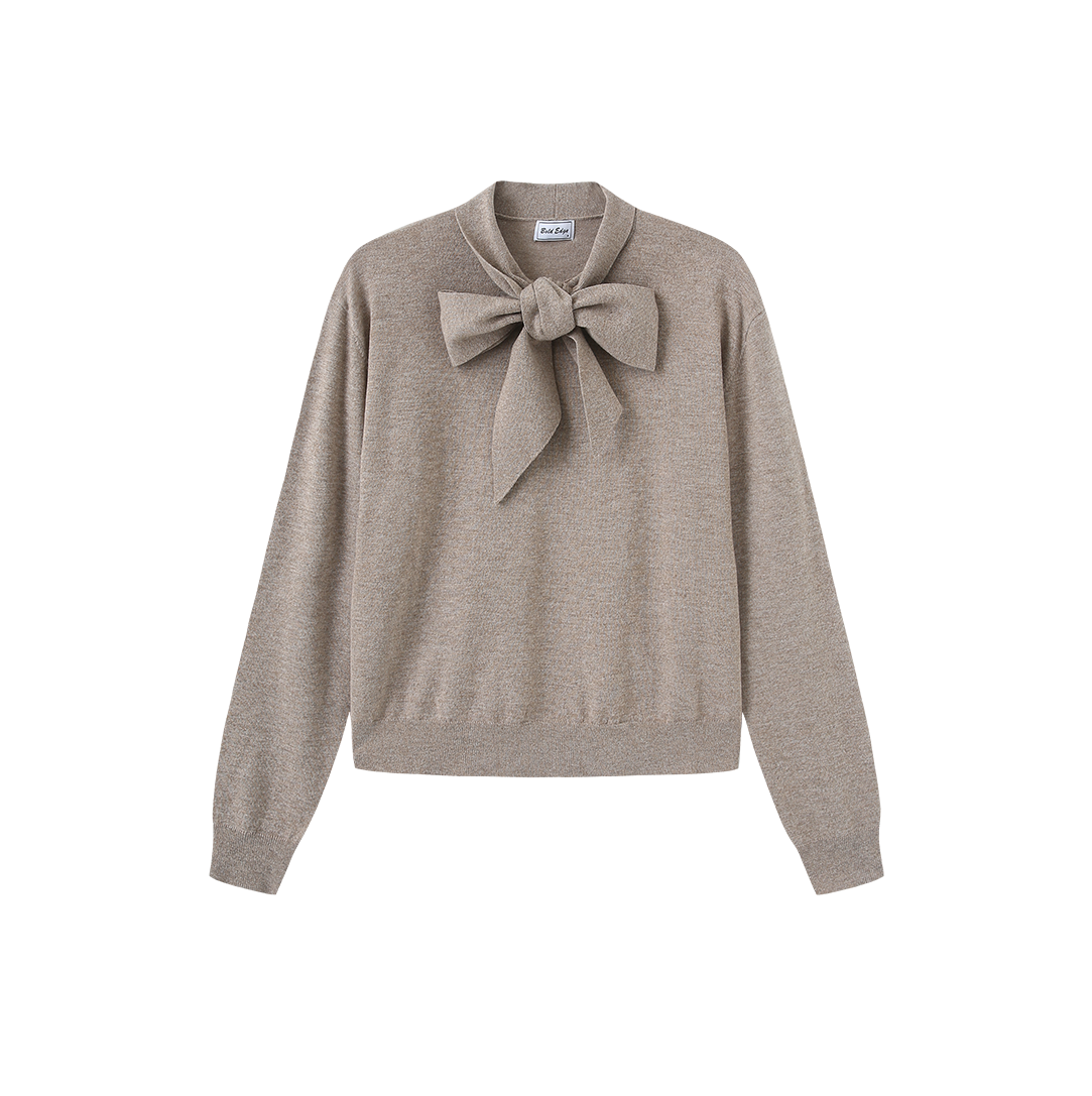 Knit Bow Neck Sweater – C-28607