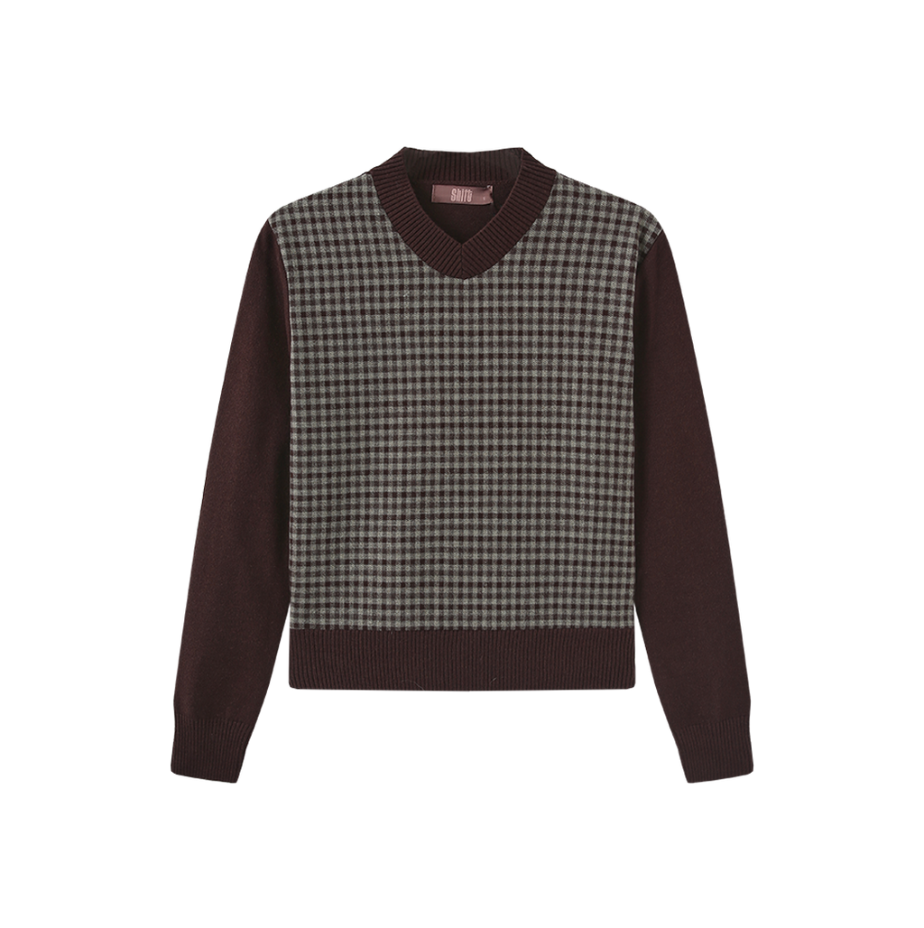 Carol Plaid Knit Sweater – W-28955