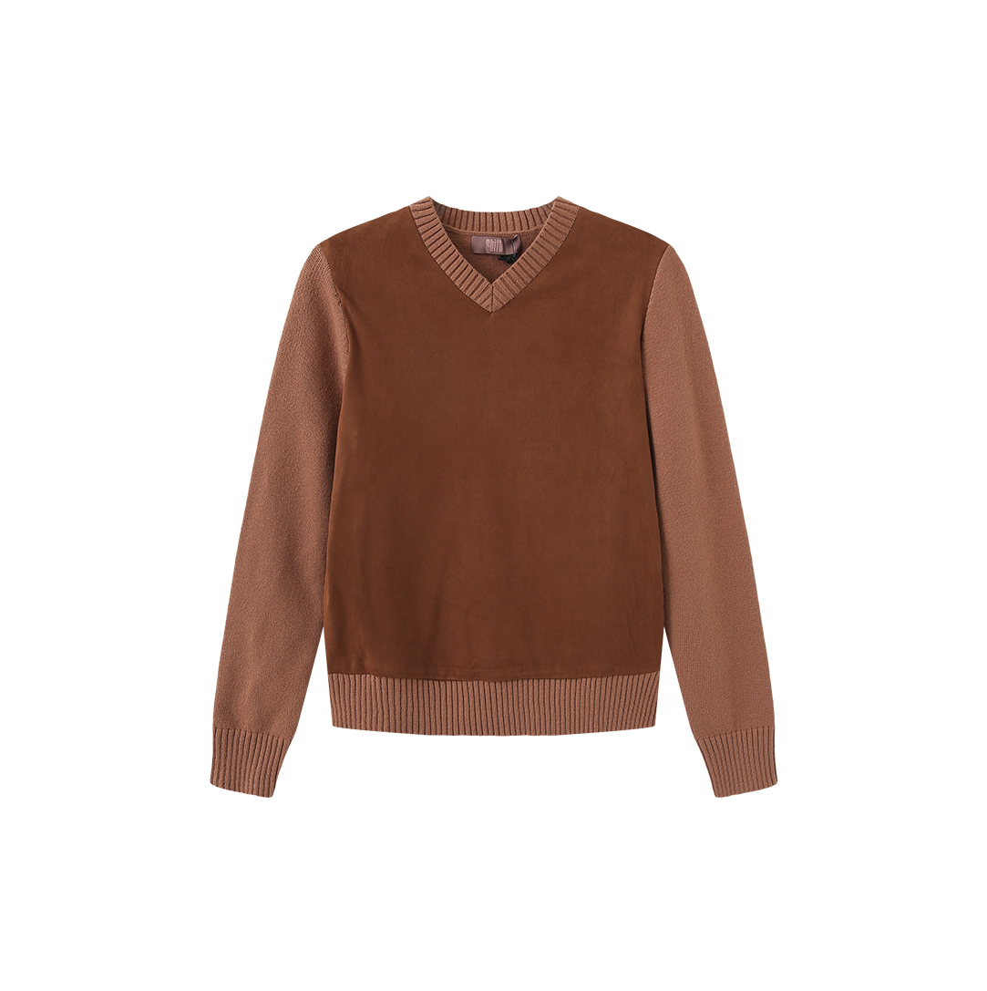 Jake Suede Front Sweater – W-28947