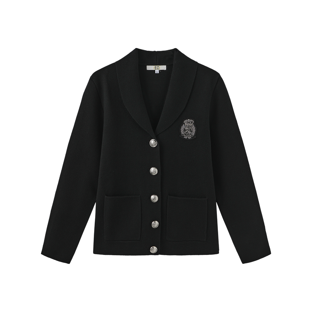Knit Emblem Blazer – W-27192
