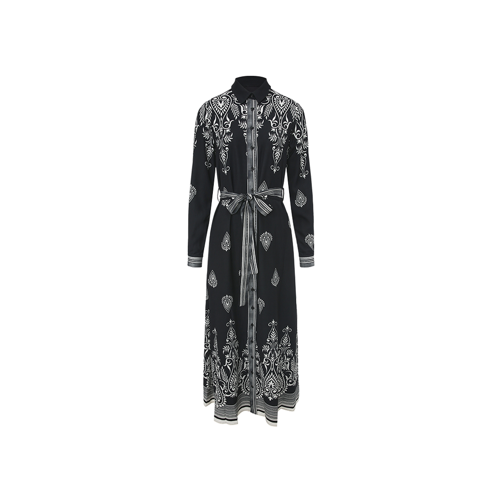 Belted Printed Dress – W-27971