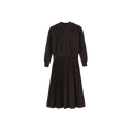 Chunky Knit Leather Pleated Dress – C-28487