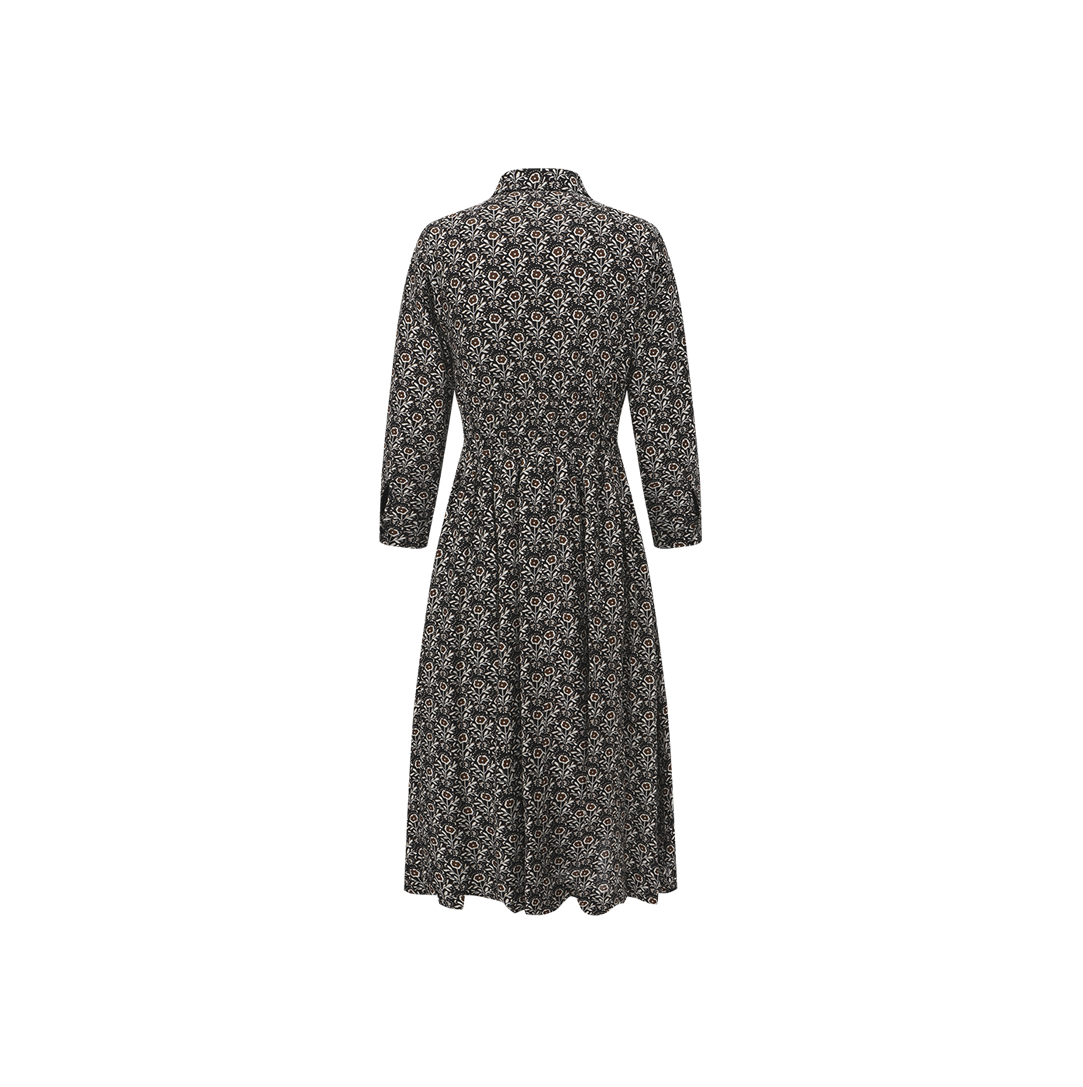 Printed Poplin Double Waisted Dress – C-28547