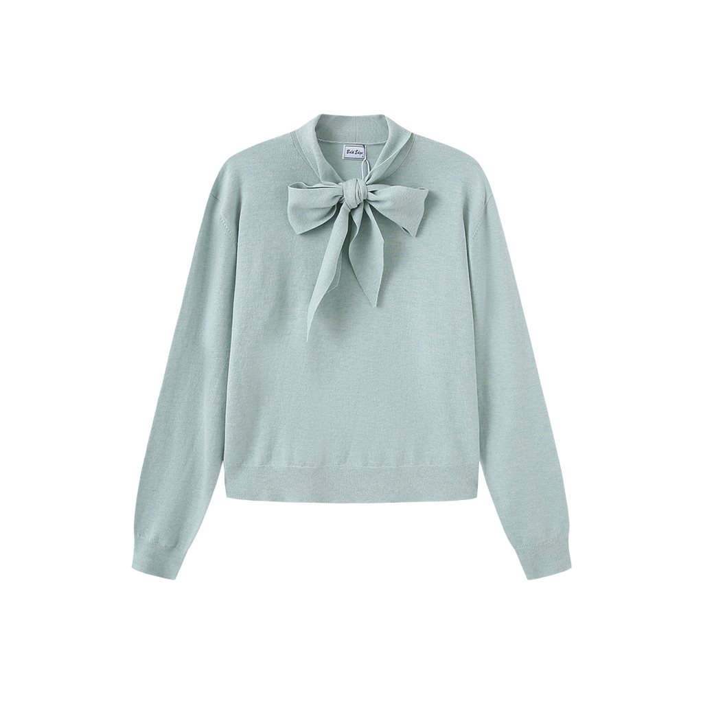 Knit Bow Neck Sweater – C-28607