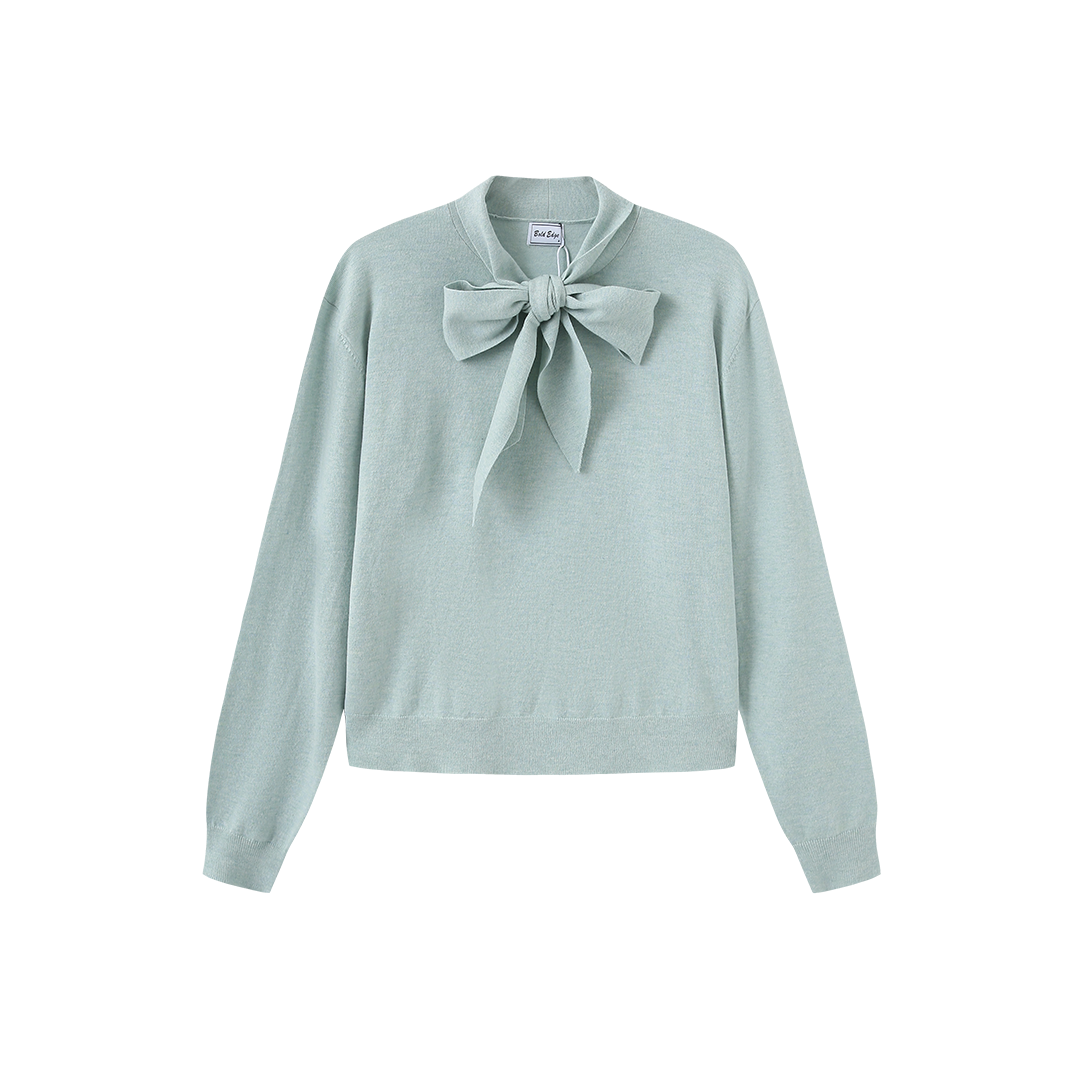 Knit Bow Neck Sweater – C-28607