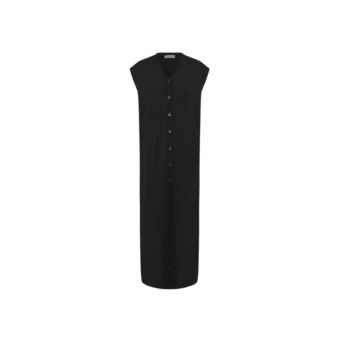 Button Down Sweater Vest Dress – W-29394