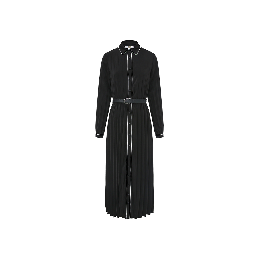 Pleated Belt Dress – W-25563