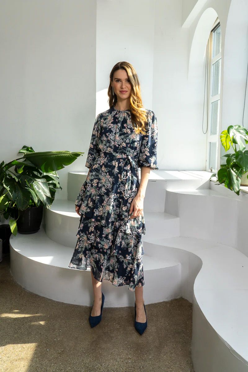 RAQUEL LAYERED DRESS WITH BELT