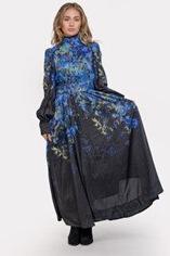 OMBRE FLOWER PRINT MAXI DRESS WITH LACE DETAIL