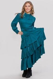 TONE ON TONE ANGLED LAYERED DRESS