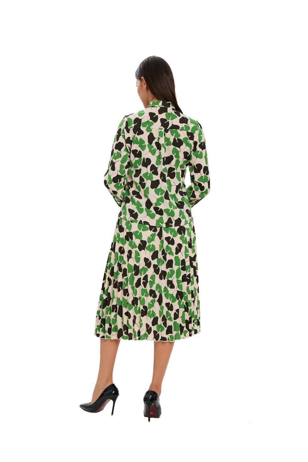 Long Sleeve Spring Print 2PC Midi Dress Set - MissFinchNYC